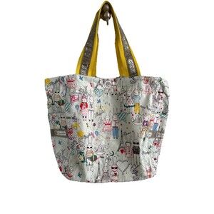 Lesportsac 'Fifi Lapin' Sweethearts Print Large Tote Bag Rare HTF 18”x13”